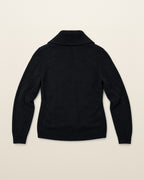 Ralph Lauren Strickjacke mit Schalkragen in Schwarz, Größe L – Rückansicht