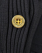 Ralph Lauren Strickjacke mit Schalkragen in Schwarz, Größe L – Detail: Knöpfe