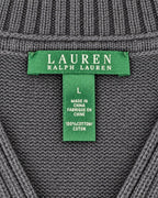 Ralph Lauren Strickjacke mit Schalkragen in Schwarz, Größe L – Markenetikett