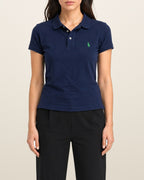 Ralph Lauren Poloshirt in Blau, Größe M – getragen, Vorderansicht
