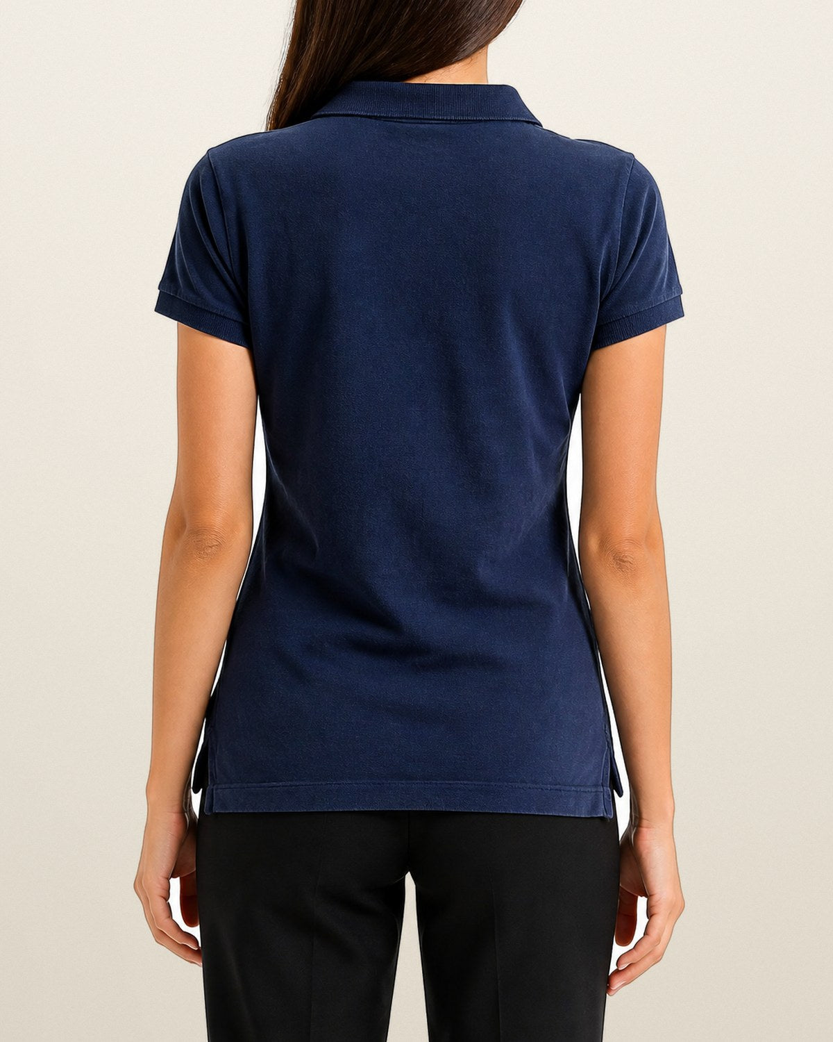 Ralph Lauren Poloshirt in Blau, Größe M – getragen, Rückansicht
