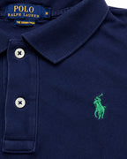 Ralph Lauren Poloshirt in Blau, Größe M – Detail: gesticktes Brustlogo