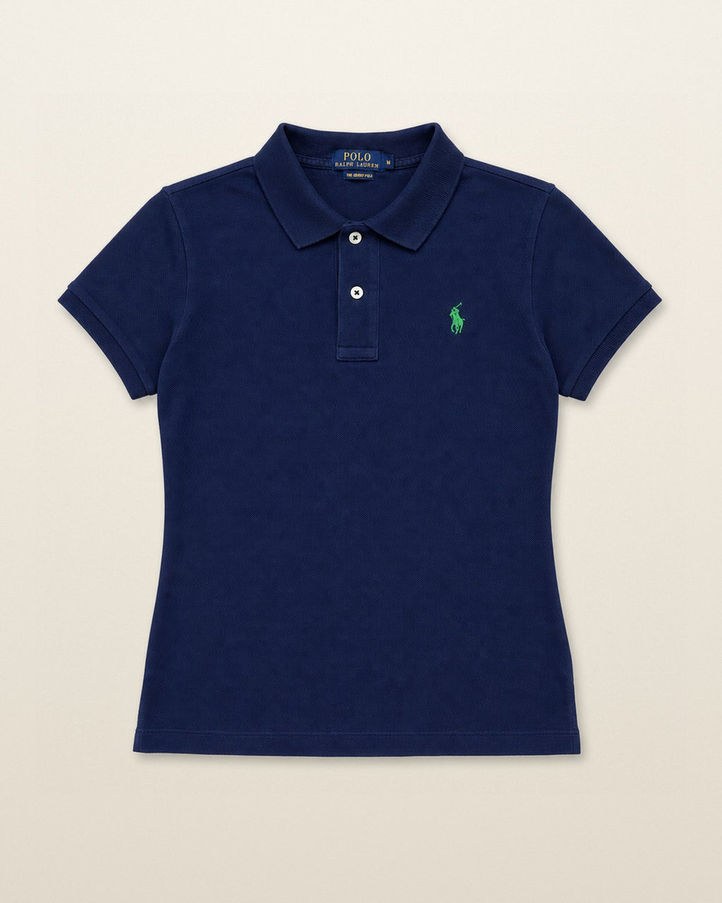 Ralph Lauren Poloshirt in Blau, Größe M – Vorderansicht (digitale Darstellung)