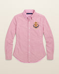Ralph Lauren Oxford-Hemd mit Wappen in Rosa, Größe S – Vorderansicht