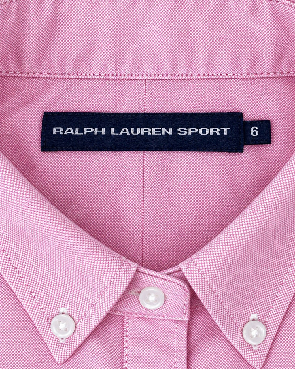 Ralph Lauren Oxford-Hemd mit Wappen in Rosa, Größe S – Markenetikett
