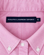 Ralph Lauren Oxford-Hemd mit Wappen in Rosa, Größe S – Markenetikett