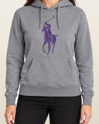 Ralph Lauren Kapuzenpullover in Grau meliert, Größe S – getragen, Vorderansicht
