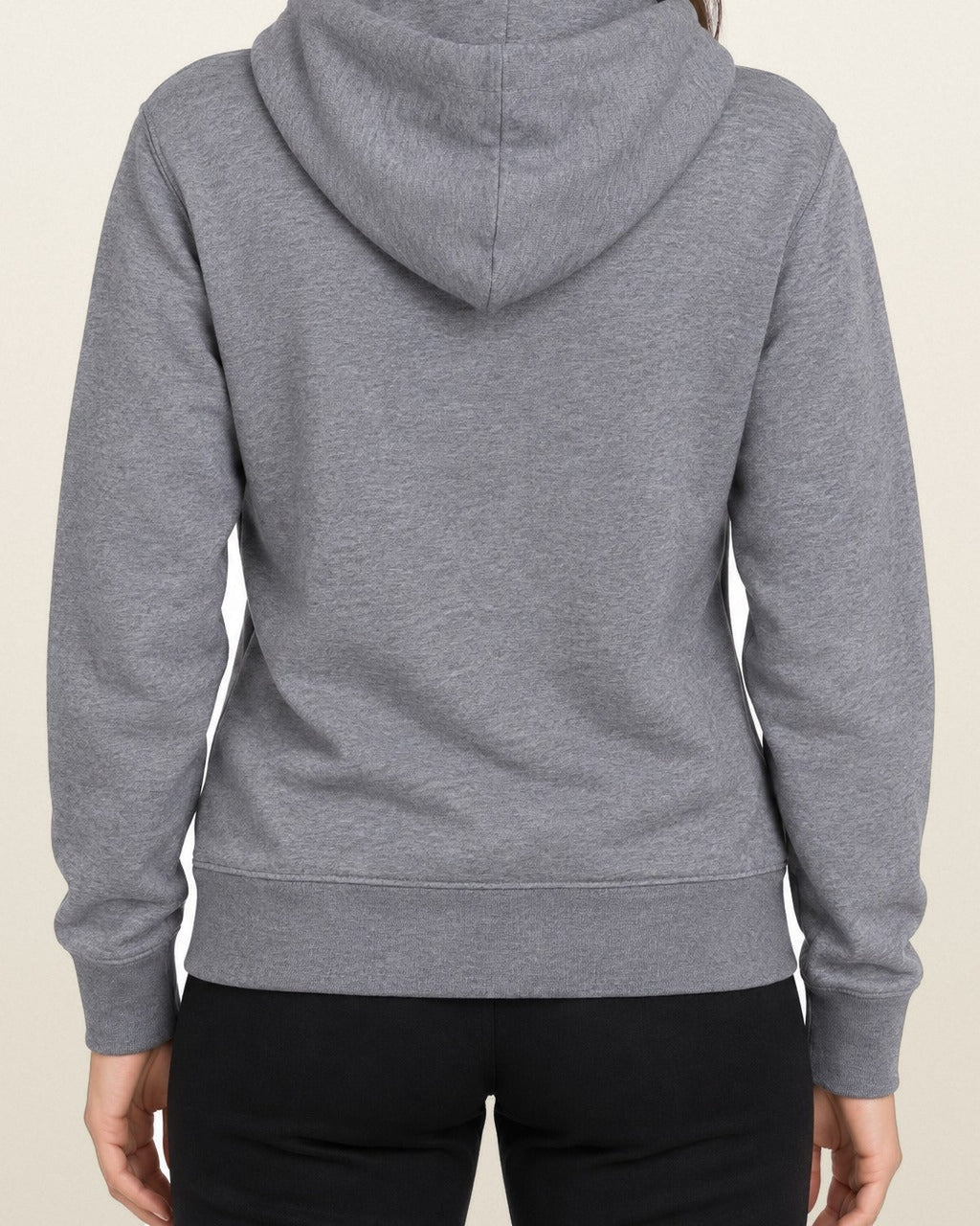 Ralph Lauren Kapuzenpullover in Grau meliert, Größe S – getragen, Rückansicht
