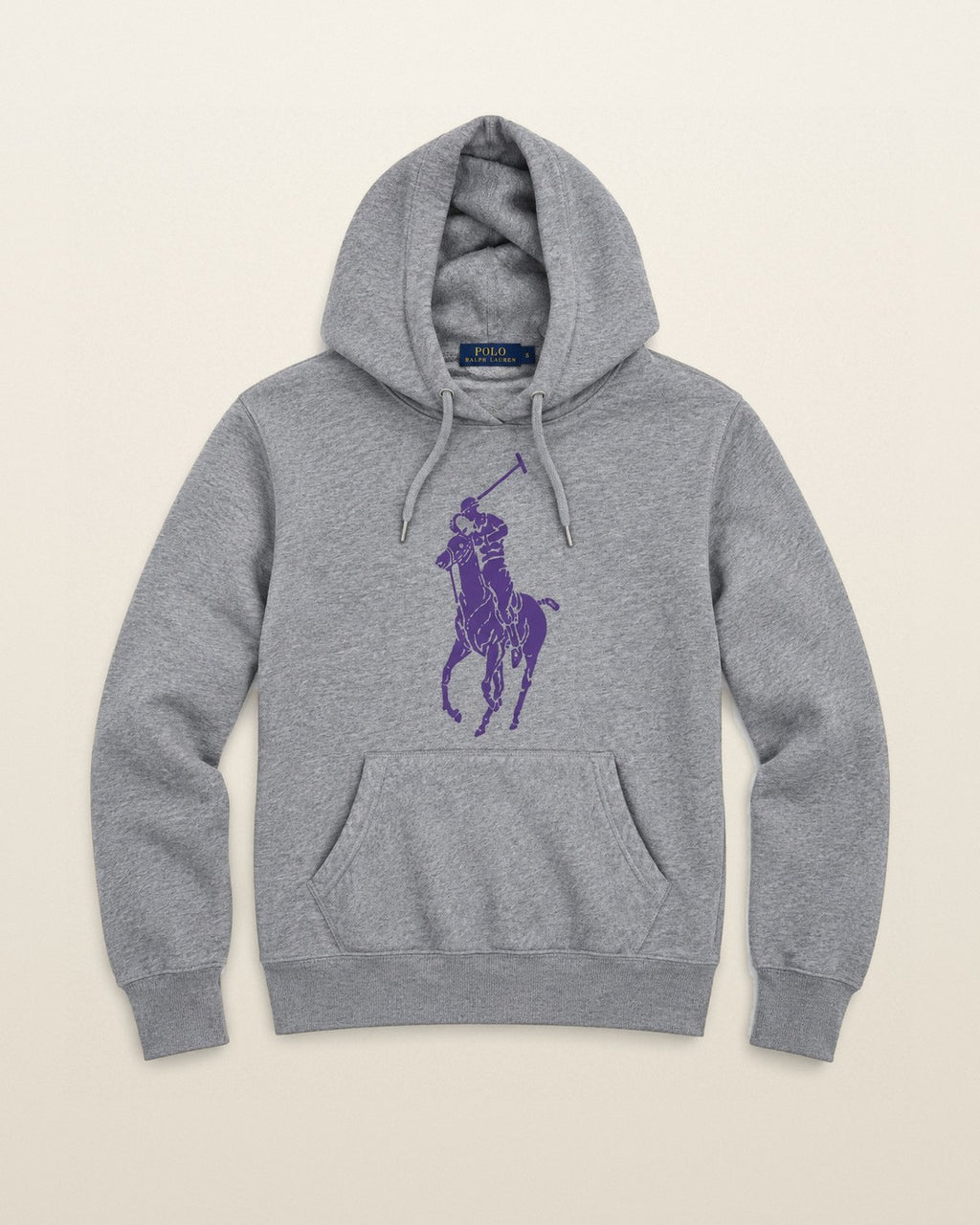 Ralph Lauren Kapuzenpullover in Grau meliert, Größe S – Vorderansicht