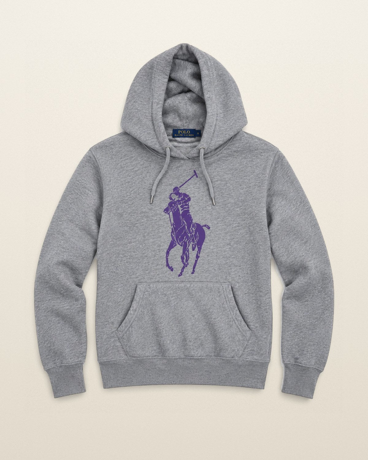 Ralph Lauren Kapuzenpullover in Grau meliert, Größe S – Vorderansicht