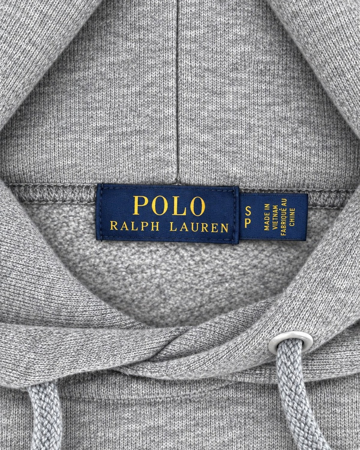 Ralph Lauren Kapuzenpullover in Grau meliert, Größe S – Markenetikett