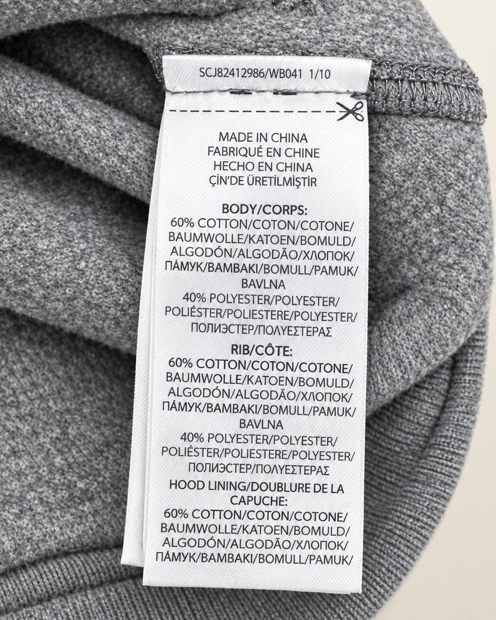 Ralph Lauren Kapuzenpullover in Grau meliert, Größe S – Pflegeetikett