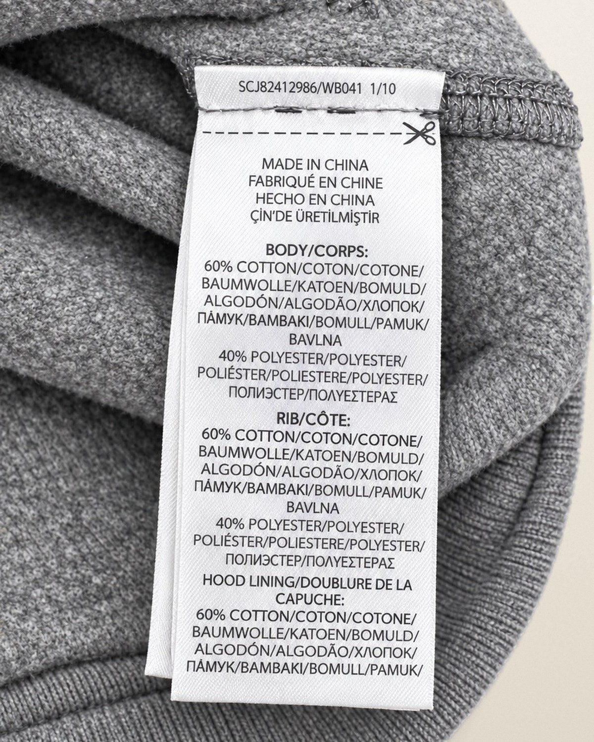 Ralph Lauren Kapuzenpullover in Grau meliert, Größe S – Pflegeetikett