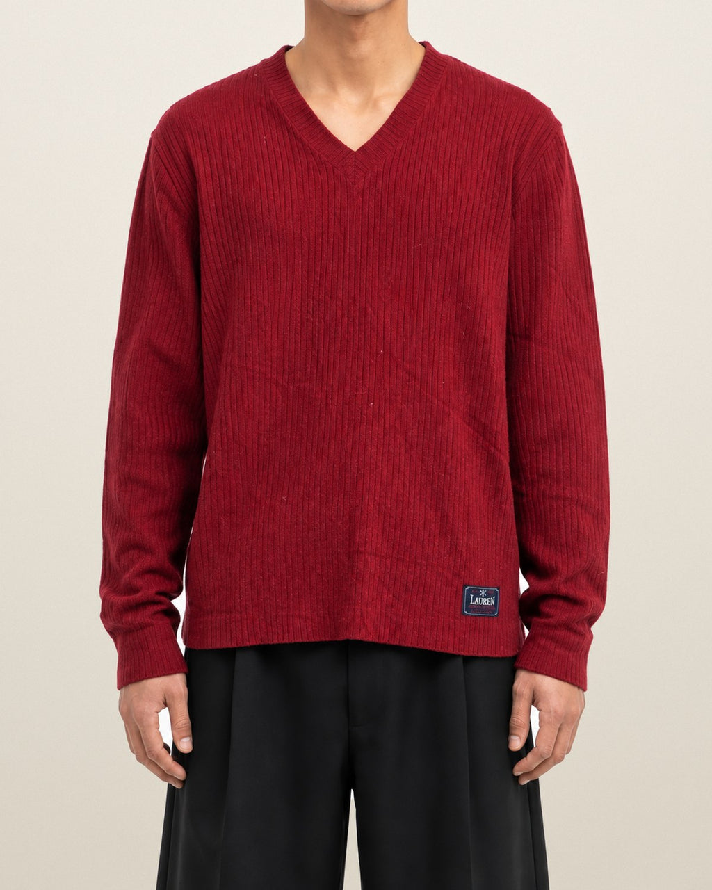 Ralph Lauren Strickpullover in Rot, Größe M – getragen, Vorderansicht