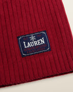 Ralph Lauren Strickpullover in Rot, Größe M – Detail: Saum mit Patch