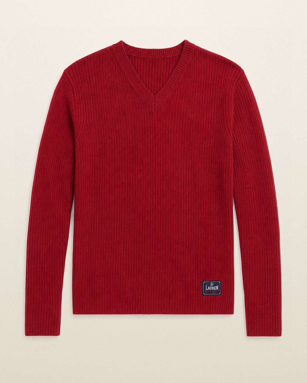 Ralph Lauren Strickpullover in Rot, Größe M – Vorderansicht (digitale Darstellung)