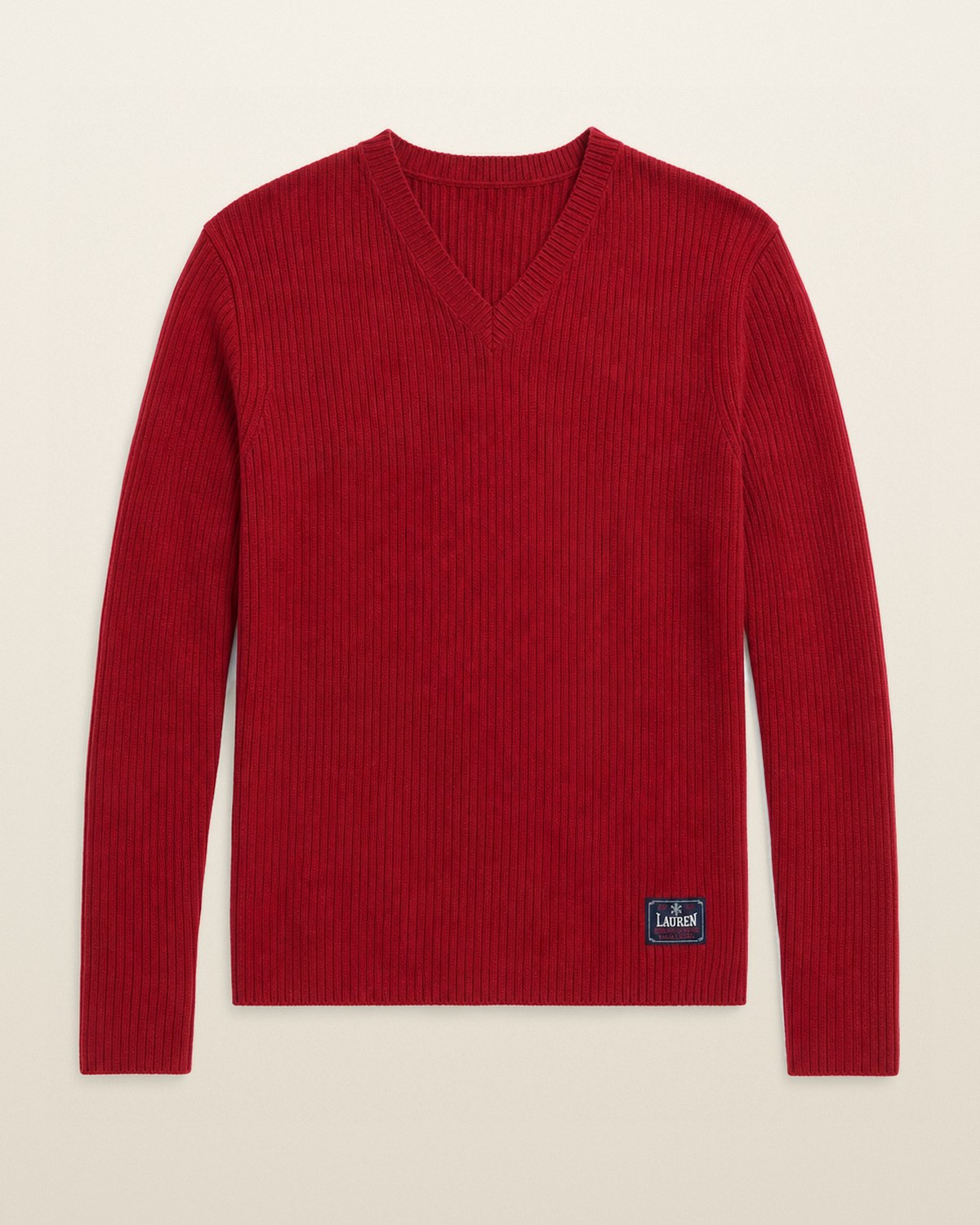 Ralph Lauren Strickpullover in Rot, Größe M – Vorderansicht (digitale Darstellung)