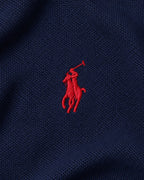 Ralph Lauren Pullover mit V-Ausschnitt in Navy, Größe M – Detail: gesticktes Brustlogo