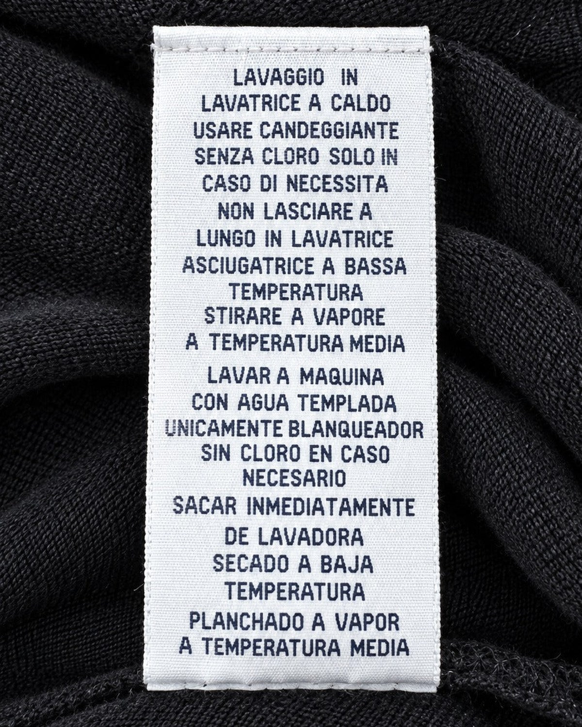 Ralph Lauren Pullover mit V-Ausschnitt in Schwarz, Größe M – Pflegeetikett, Rückseite