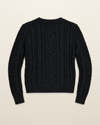 Ralph Lauren Zopfstrickpullover in Schwarz, Größe S – Rückansicht