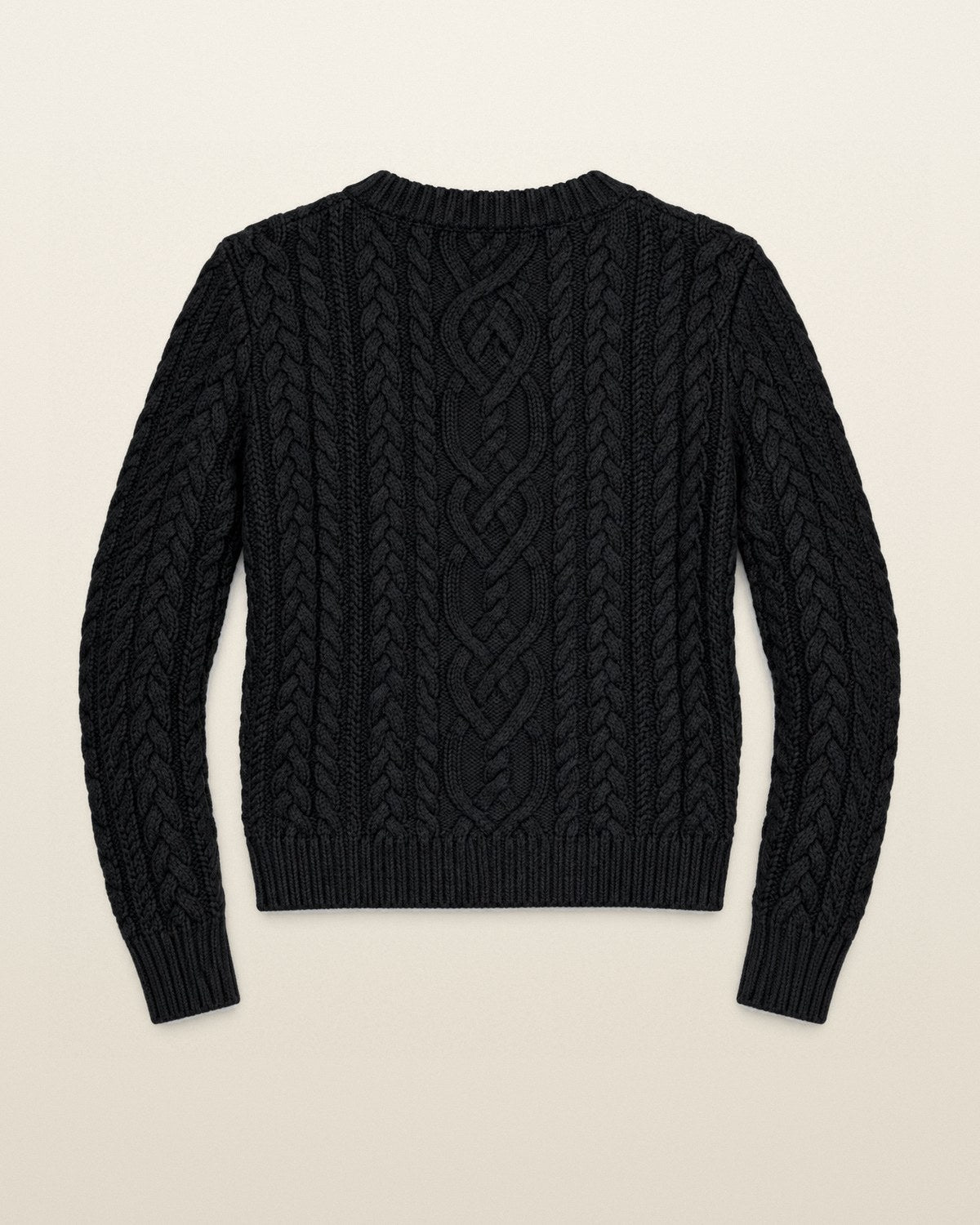 Ralph Lauren Zopfstrickpullover in Schwarz, Größe S – Rückansicht