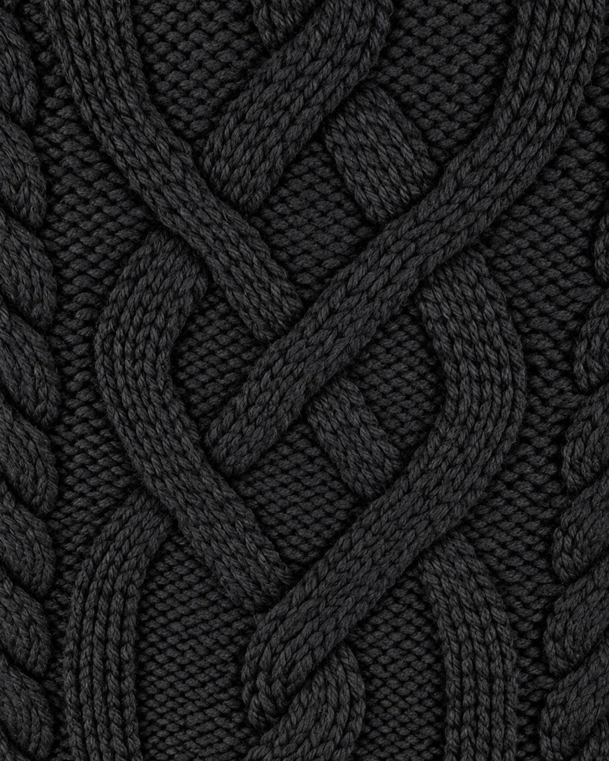 Ralph Lauren Zopfstrickpullover in Schwarz, Größe S – Detail: Zopfstrick
