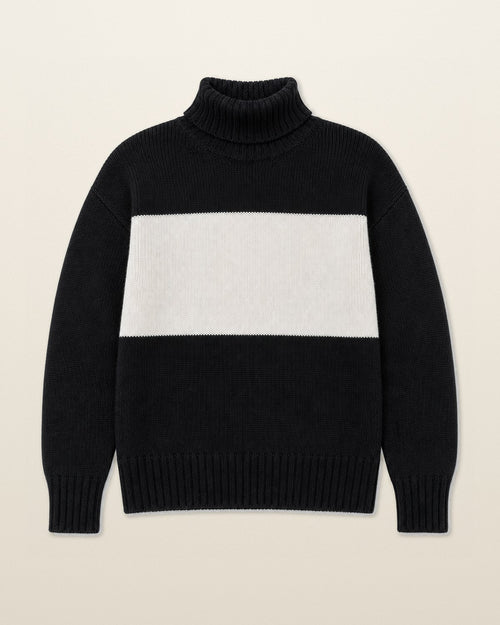 Ralph Lauren Rollkragenpullover in Schwarz, Größe M – Vorderansicht (digitale Darstellung)