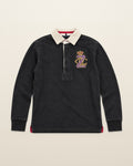 Ralph Lauren Rugby-Shirt mit Wappen in Schwarz, Größe M – Vorderansicht