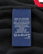 Ralph Lauren Rugby-Shirt mit Wappen in Schwarz, Größe M – Pflege- und Materialetikett