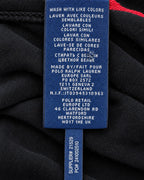 Ralph Lauren Rugby-Shirt mit Wappen in Schwarz, Größe M – Pflegeetikett mit Artikelnummer