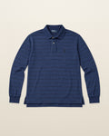 Ralph Lauren Rugby-Polo in Blau gestreift, Größe M – Vorderansicht
