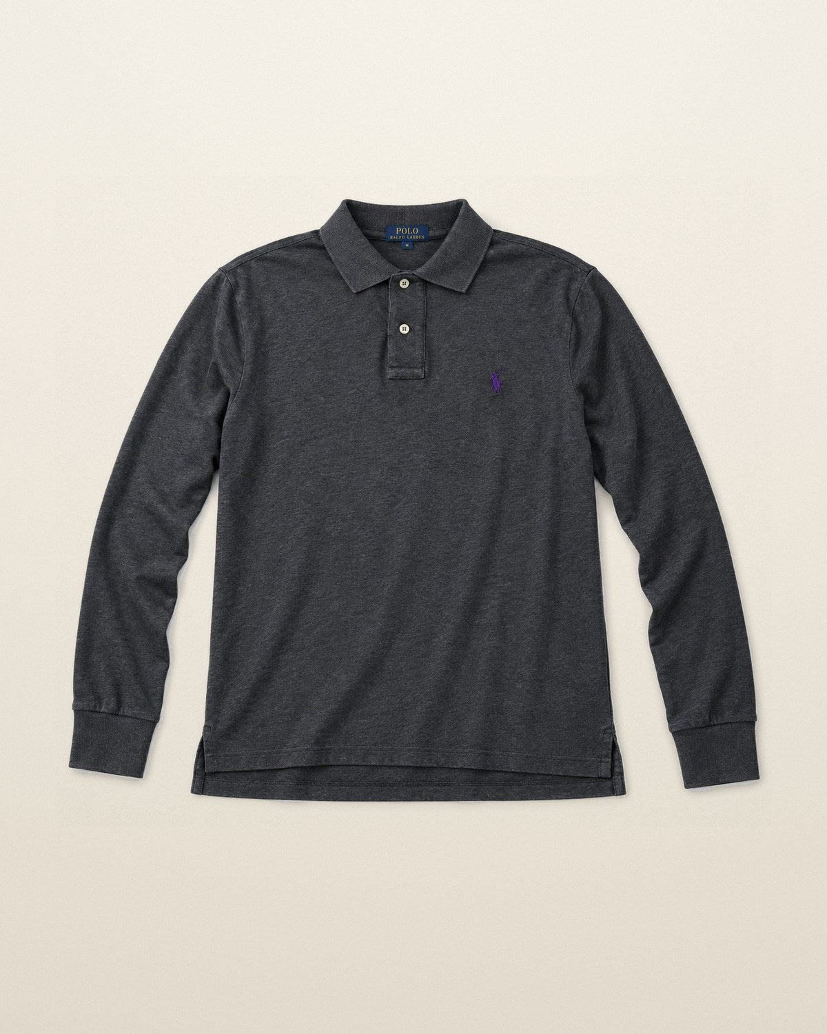 Ralph Lauren Rugby-Polo in Dunkelgrau, Größe M – Vorderansicht