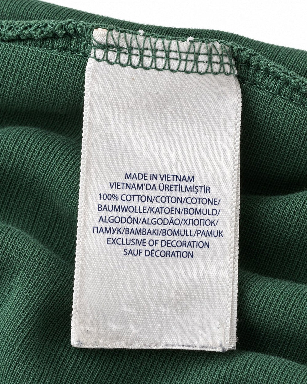 Ralph Lauren Rugby-Polo in Dunkelgrün, Größe S – Pflege- und Materialetikett