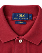 Ralph Lauren Rugby-Polo in Rot, Größe M – Marken- und Größenetikett