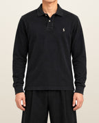 Ralph Lauren Rugby-Polo in Schwarz, Größe M – getragen, Vorderansicht