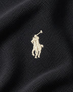 Ralph Lauren Rugby-Polo in Schwarz, Größe M – Detail: gesticktes Brustlogo