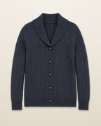 Ralph Lauren Strickjacke in Blau, Größe M – Vorderansicht (digitale Darstellung)