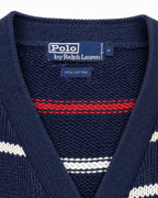 Ralph Lauren Strickjacke in Grau, Größe S – Detail: Kragen und Label