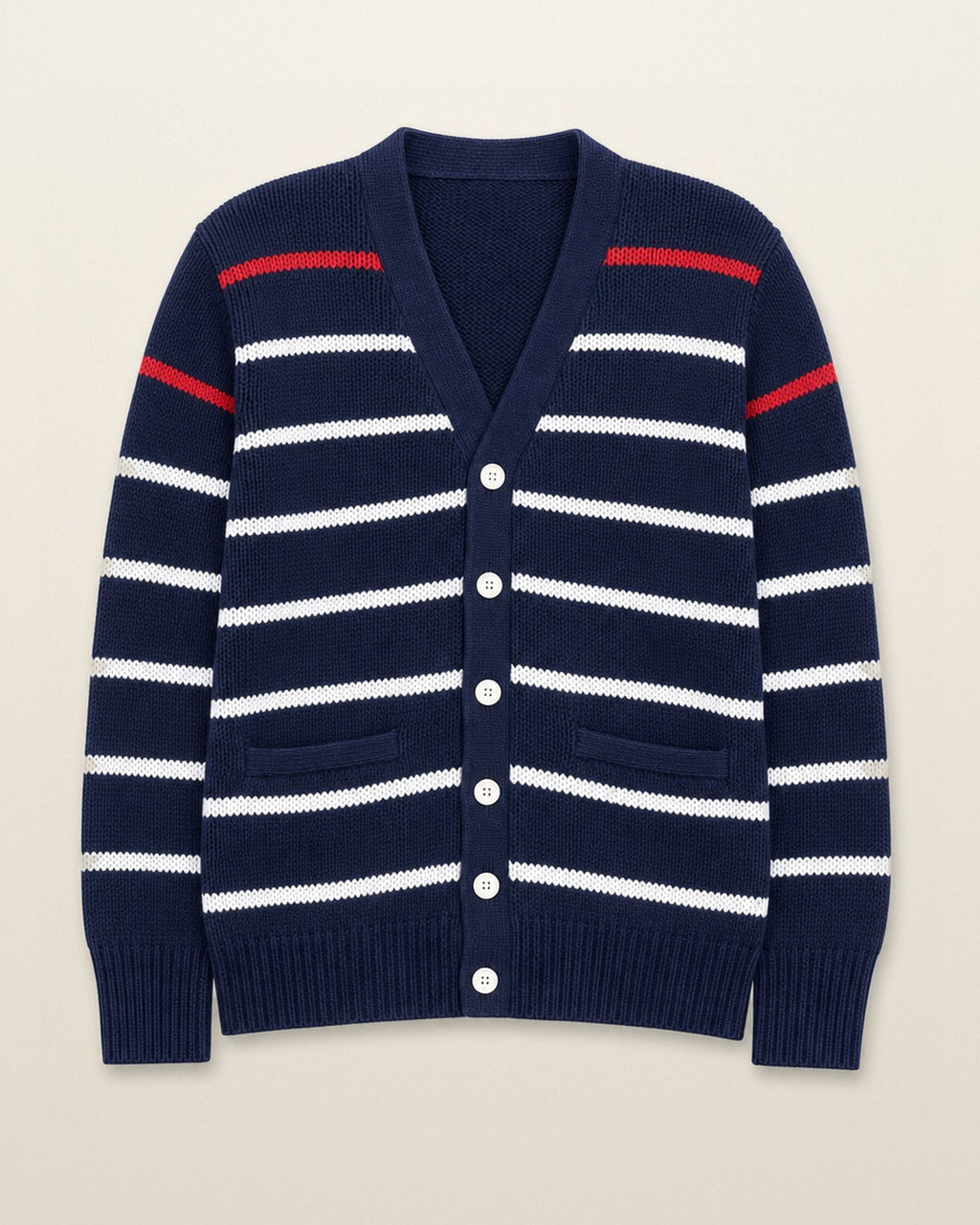 Ralph Lauren Strickjacke in Grau, Größe S – Vorderansicht (digitale Darstellung)