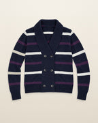 Tommy Hilfiger Strickjacke mit Streifen in Navy, Größe S – Vorderansicht