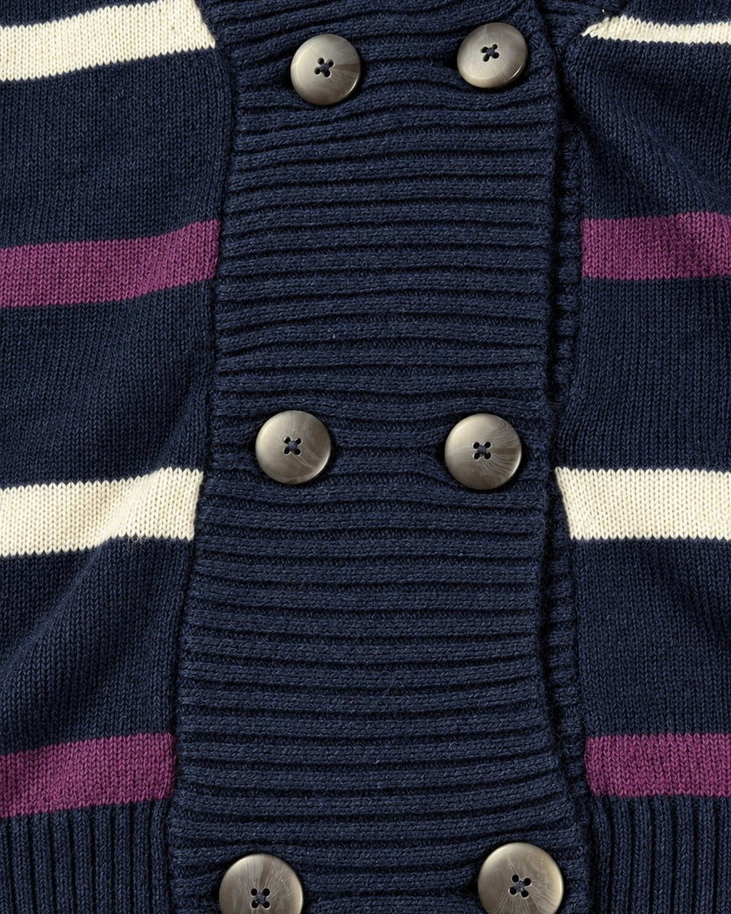 Tommy Hilfiger Strickjacke mit Streifen in Navy, Größe S – Detail: Knöpfe und Strick