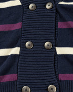 Tommy Hilfiger Strickjacke mit Streifen in Navy, Größe S – Detail: Knöpfe und Strick