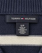 Tommy Hilfiger Strickjacke mit Streifen in Navy, Größe S – Marken- und Größenetikett