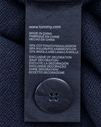 Tommy Hilfiger Strickjacke mit Streifen in Navy, Größe S – Materialetikett