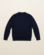 Tommy Hilfiger Pullover mit V-Ausschnitt in Navy, Größe M – Rückansicht